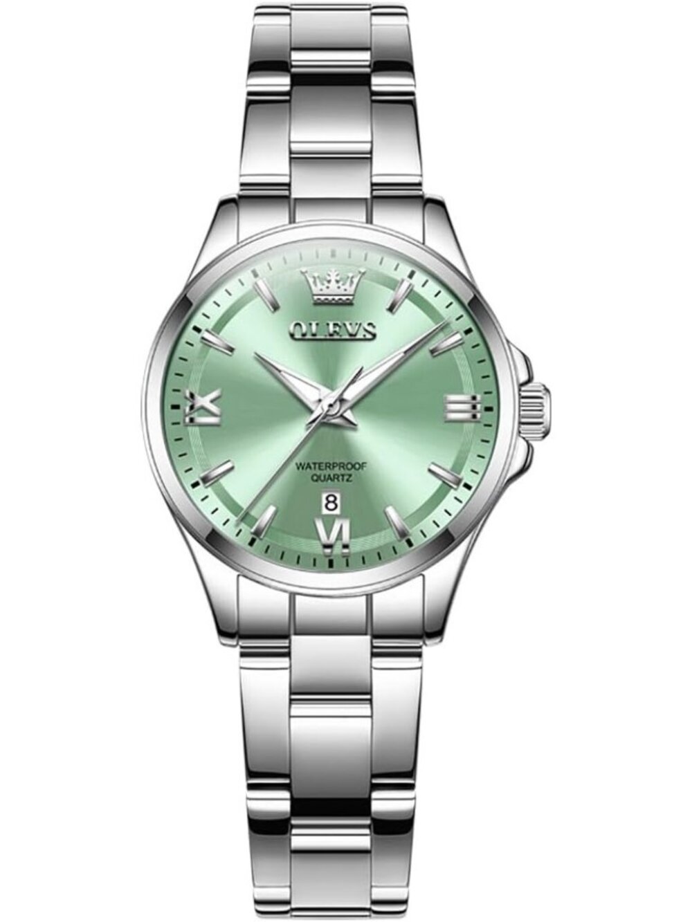 Women's Green Stainless Steel Dress Analog Luminous Fashionable Wrist Watches